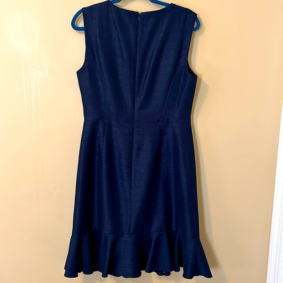 Preston & York Evening Bow Sleeveless Sheath Dress Sz 10 Navy - Picture 5 of 5